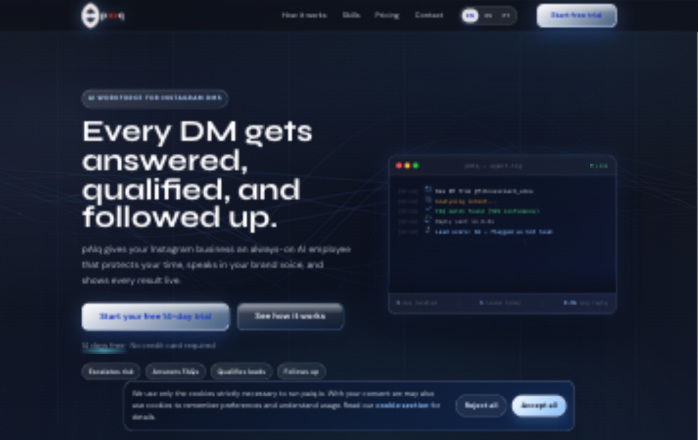 pAIq AI workforce landing page